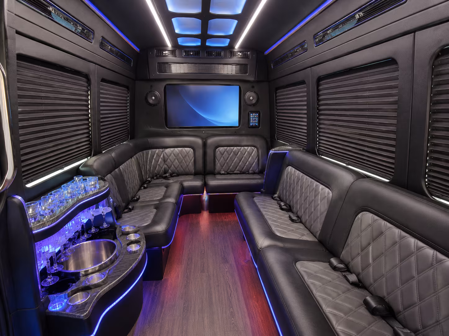carrollton party bus rental interior