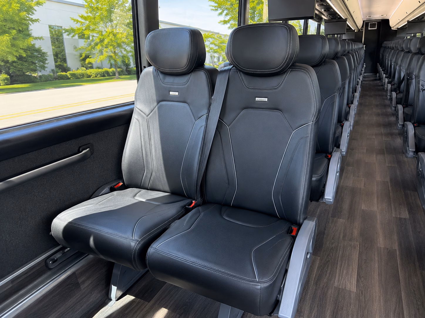 irving charter bus rental interior